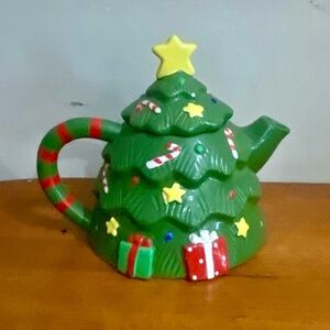 Vintage, Rare, Christmas Tree Figural Teapot